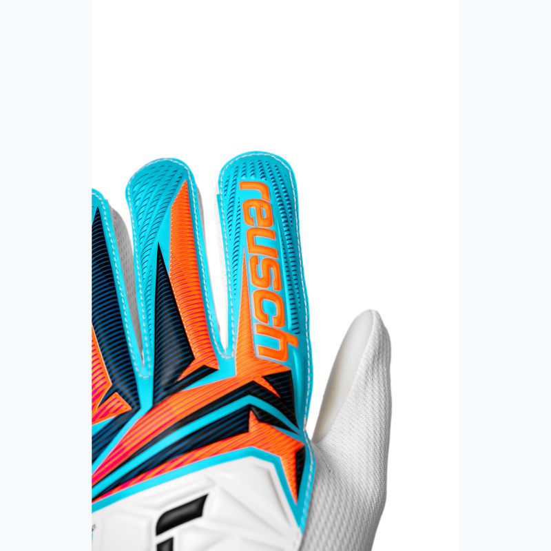 Children's goalkeeper gloves Reusch Attrakt Starter Solid Junior white/light blue 5