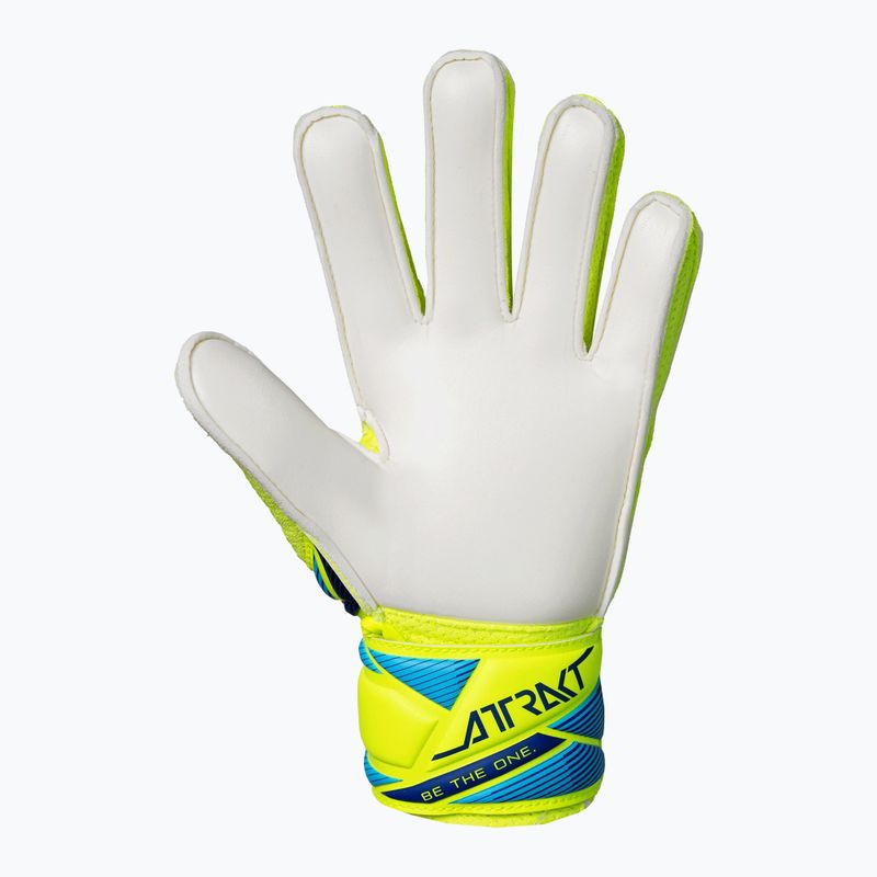 Children's goalkeeper gloves Reusch Attrakt Solid Junior safety yellow/blue 3