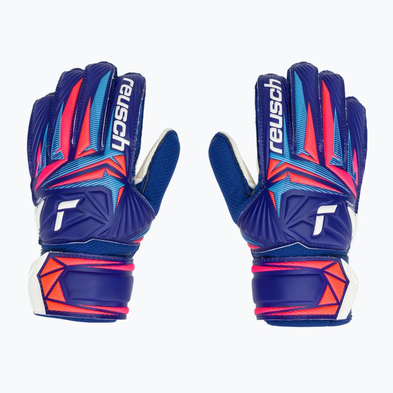 Children's goalkeeper gloves Reusch Attrakt Solid Junior sharp blue/white/shocking orange 2