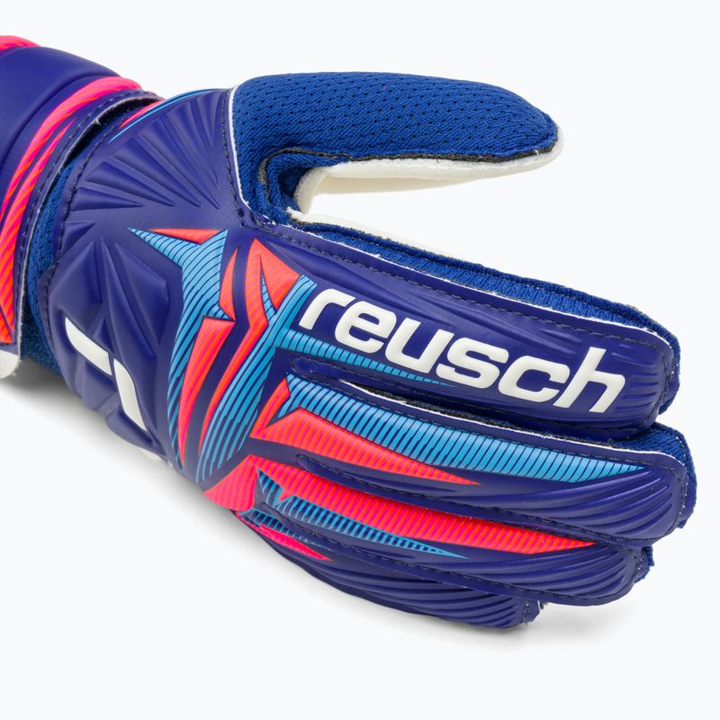Children's goalkeeper gloves Reusch Attrakt Solid Junior sharp blue/white/shocking orange 4