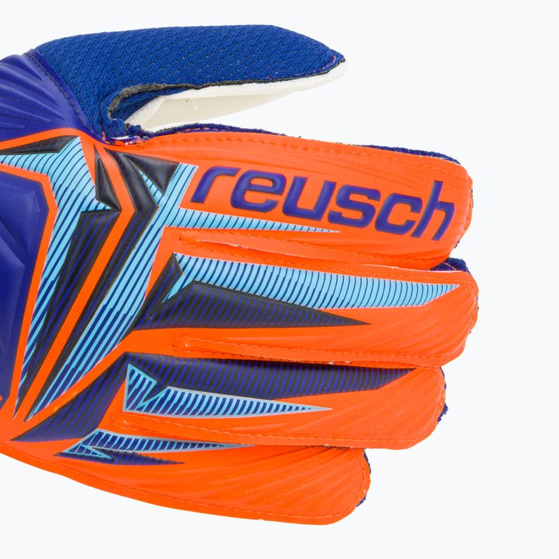 Children's goalkeeper gloves Reusch Attrakt Solid Junior sharp blue/shocking orange 4