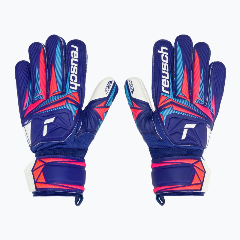 Children's goalkeeper gloves Reusch Attrakt Grip Junior sharp blue/white/shocking orange 2