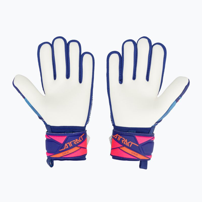 Children's goalkeeper gloves Reusch Attrakt Grip Junior sharp blue/white/shocking orange 3