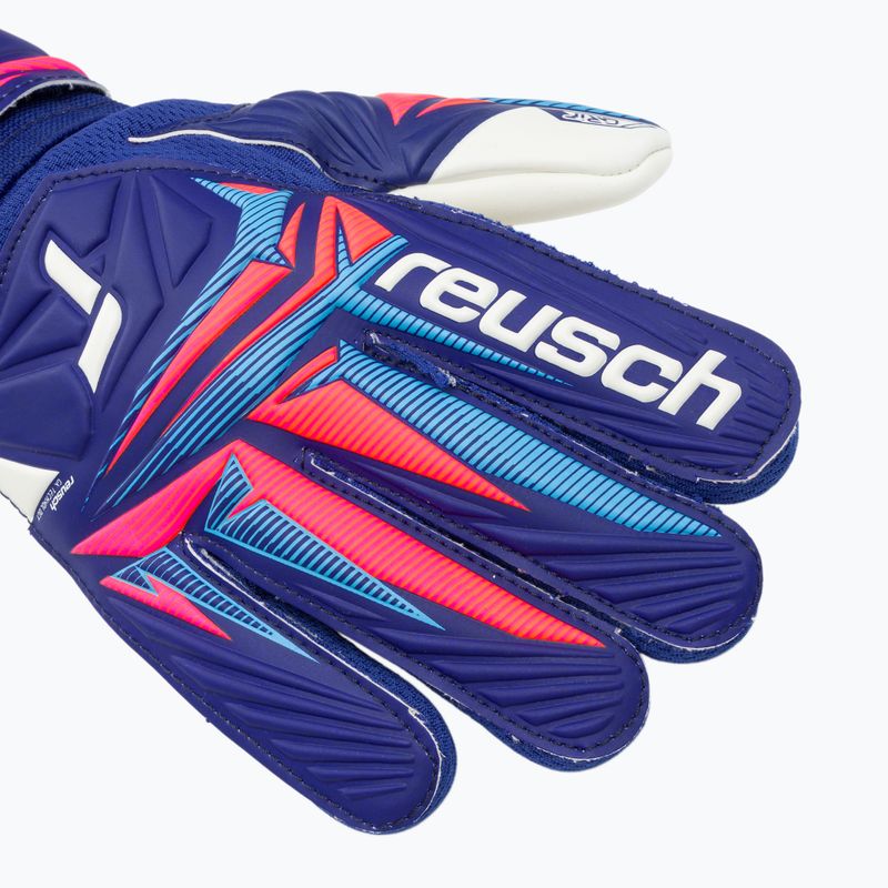Children's goalkeeper gloves Reusch Attrakt Grip Junior sharp blue/white/shocking orange 4