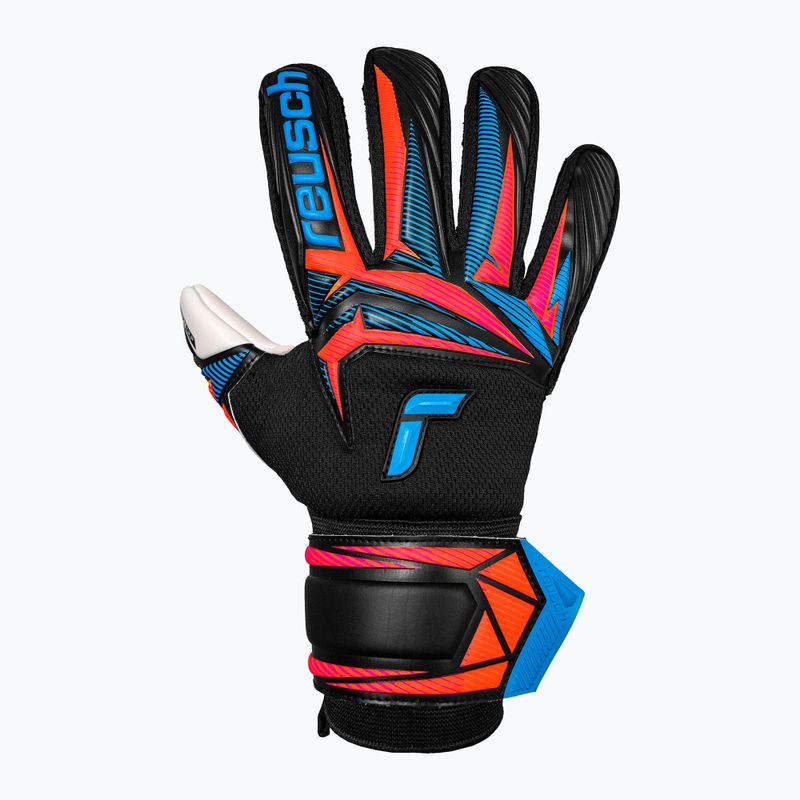 Goalkeeper gloves Reusch Attrakt Advance black/aqua blue/shocking orange 2