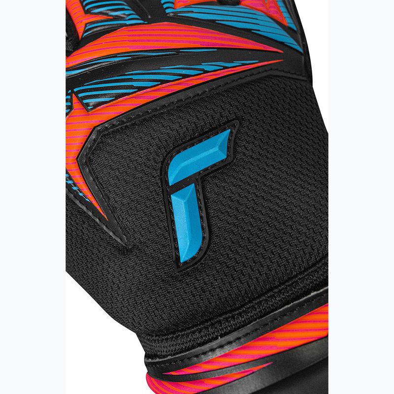Goalkeeper gloves Reusch Attrakt Advance black/aqua blue/shocking orange 6