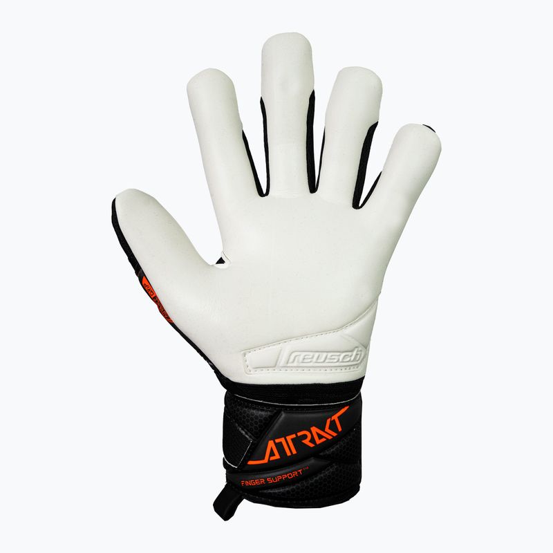 Goalkeeper gloves Reusch Attrakt Advance Finger Support black/shocking orange 3
