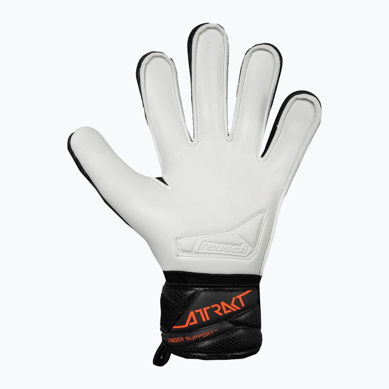 Children's goalkeeper gloves Reusch Attrakt Advance Finger Support Junior black/shocking orange 3
