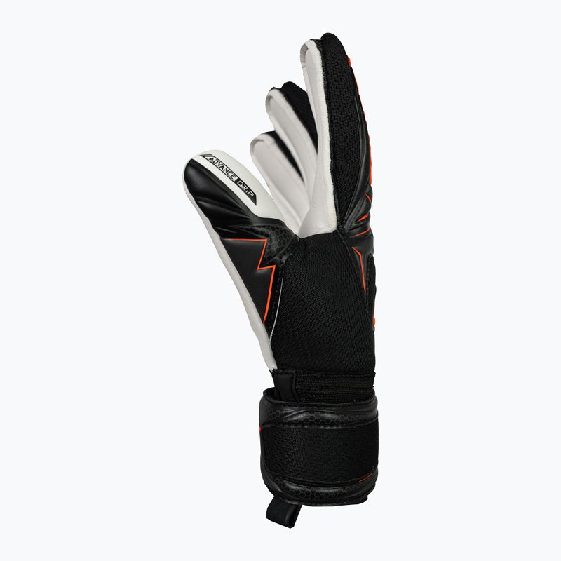 Children's goalkeeper gloves Reusch Attrakt Advance Finger Support Junior black/shocking orange 4
