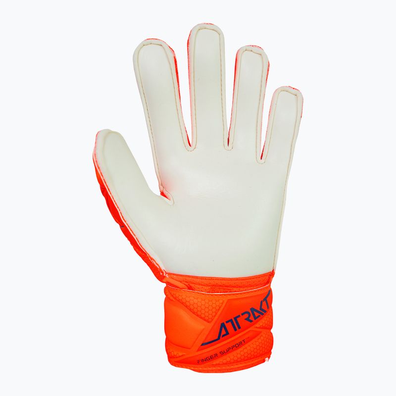 Children's goalkeeper gloves Reusch Attrakt Solid Finger Support Junior shocking orange/blue 3