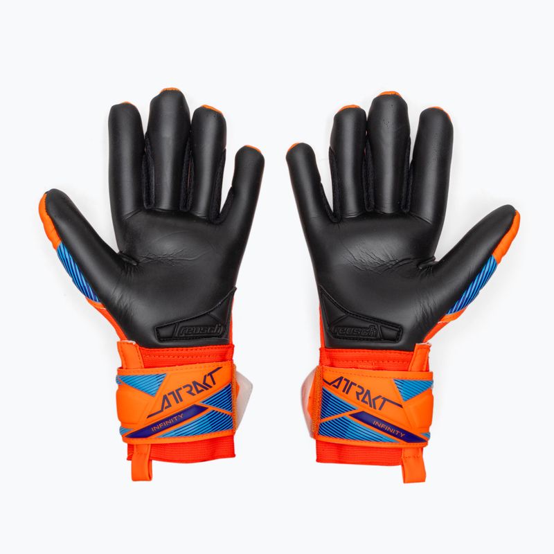 Children's goalkeeper gloves Reusch Attrakt Infinity Evolution NC Junior shocking orange/blue/black 3