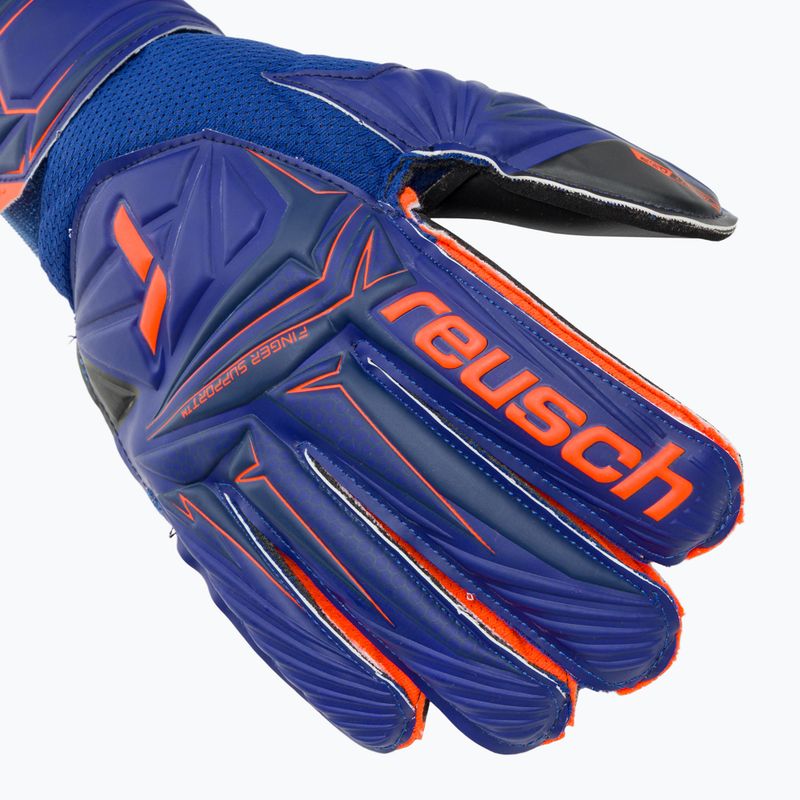 Children's goalkeeper gloves Reusch Attrakt Infinity Finger Support Junior sharp blue/shocking orange/black 4