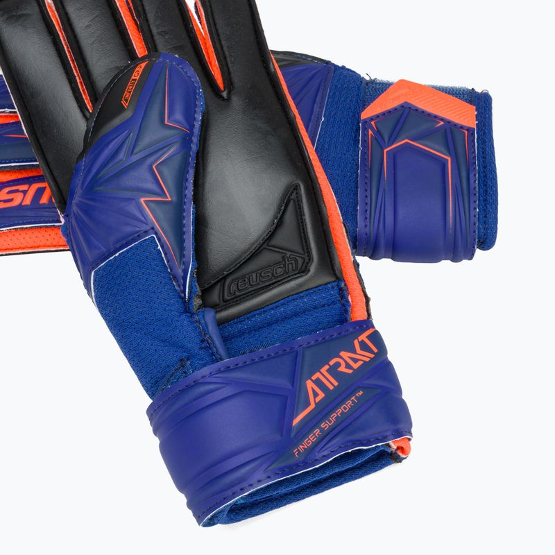 Children's goalkeeper gloves Reusch Attrakt Infinity Finger Support Junior sharp blue/shocking orange/black 6