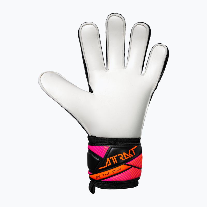 Goalkeeper gloves Reusch Attrakt Solid black/aqua blue/shocking orange 3