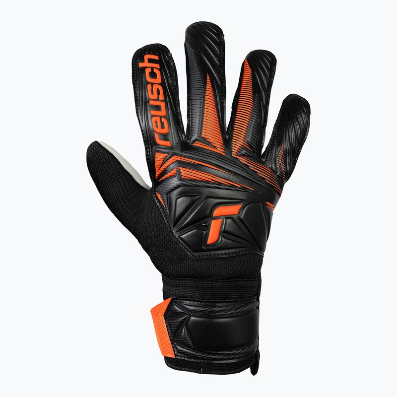 Goalkeeper gloves Reusch Attrakt Starter Solid black/shocking orange 2