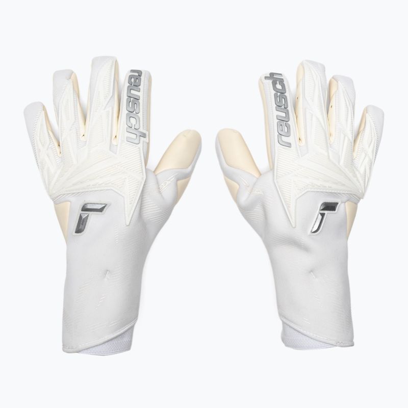 Goalkeeper gloves Reusch Attrakt Gold X Strapless white/silver 2