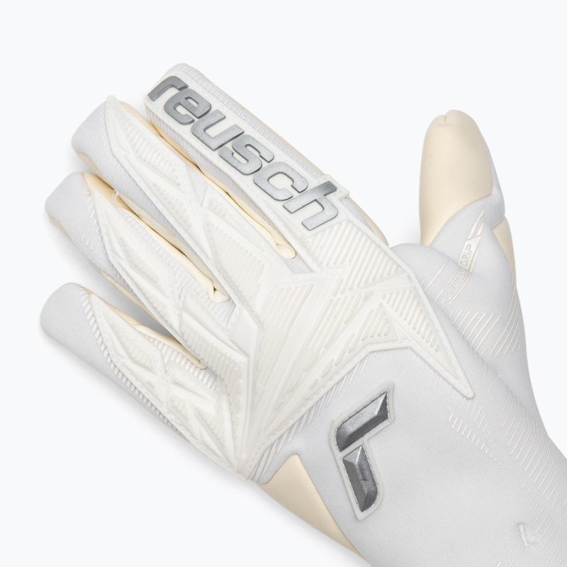 Goalkeeper gloves Reusch Attrakt Gold X Strapless white/silver 4