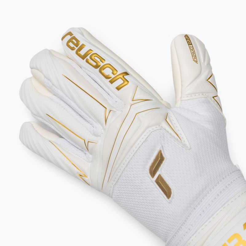 Children's goalkeeper gloves Reusch Attrakt AB1 Advance Junior white/gold 4