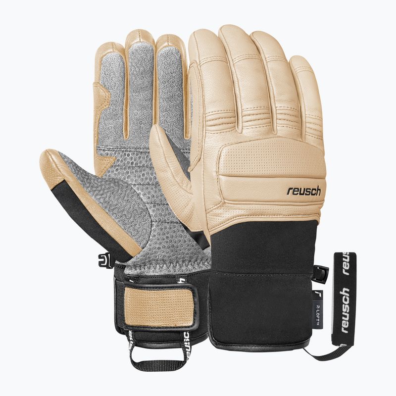 Ski gloves Reusch Alpine Heritage tan / black