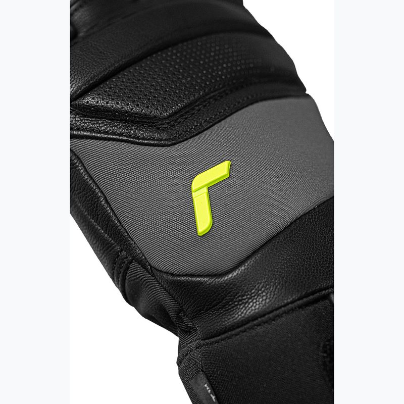 Ski gloves Reusch Profi SL black/dark granite/safety yellow 4