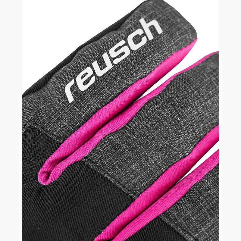 Children's ski gloves Reusch Leo R-Tex XT black/black melange/pink glo 4