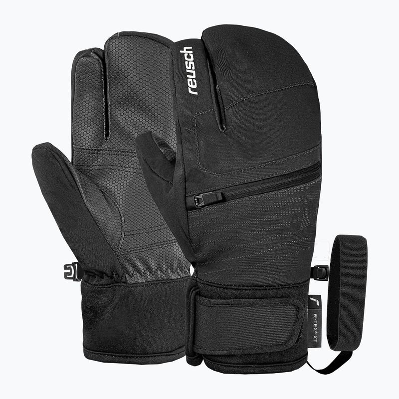 Children's ski gloves Reusch Leo R-Tex XT Lobster black/white