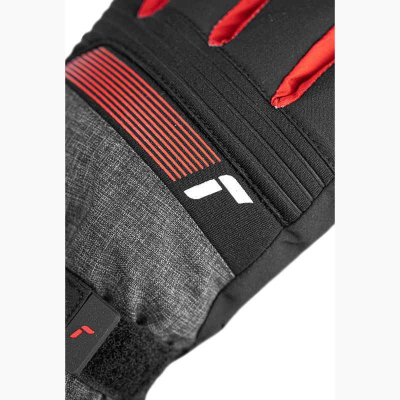 Children's ski gloves Reusch Rocket GORE-TEX black/black melange/fire red 6