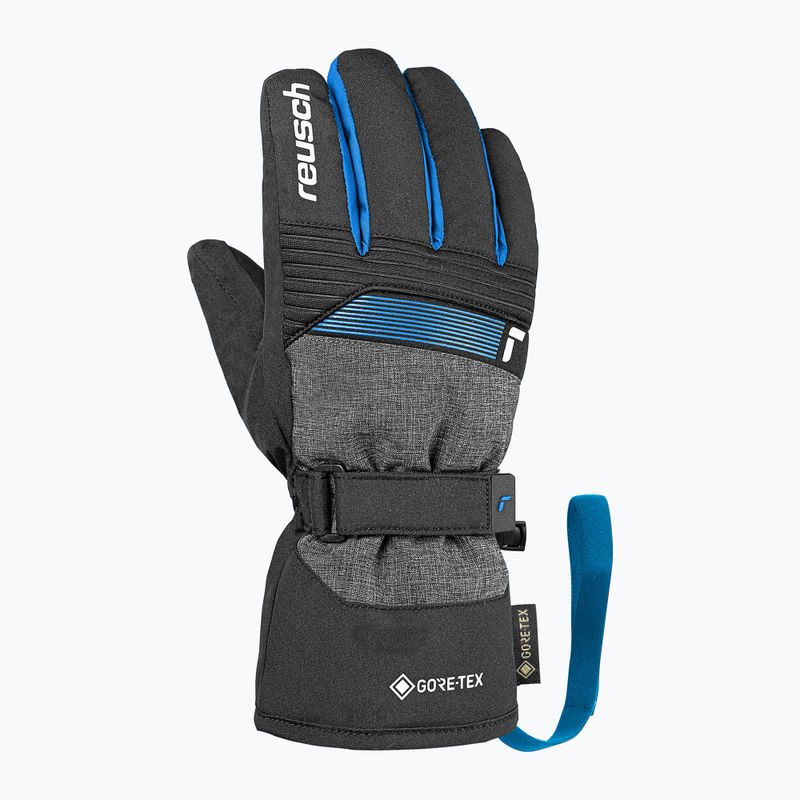 Children's ski gloves Reusch Rocket GORE-TEX black/black melange/brilliant blue 2