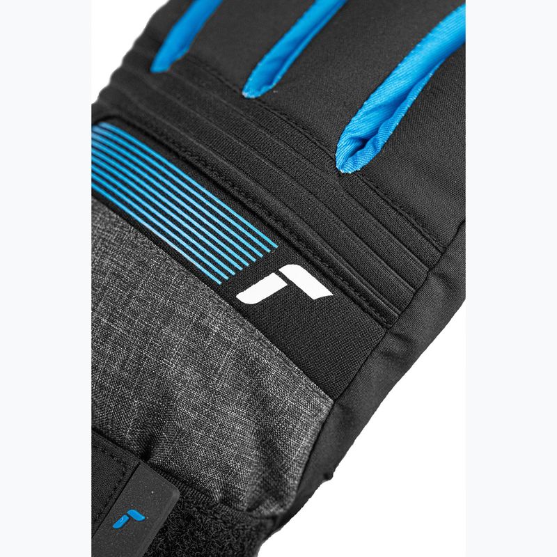Children's ski gloves Reusch Rocket GORE-TEX black/black melange/brilliant blue 6