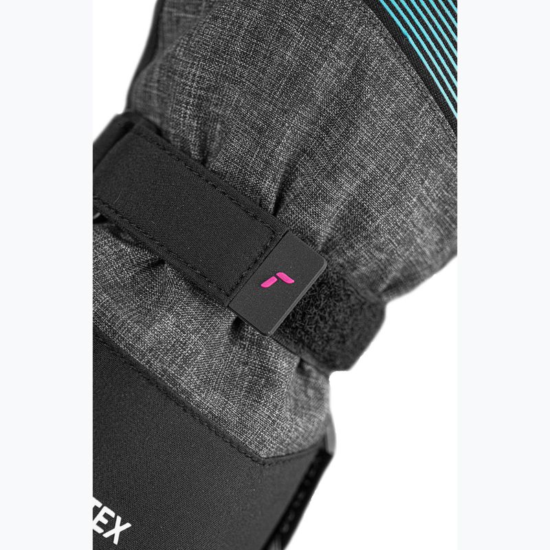 Children's ski gloves Reusch Rocket GORE-TEX black/black melange/pink glo 6