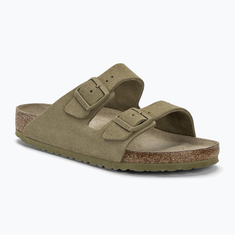 BIRKENSTOCK Arizona Suede Regular faded khaki slides