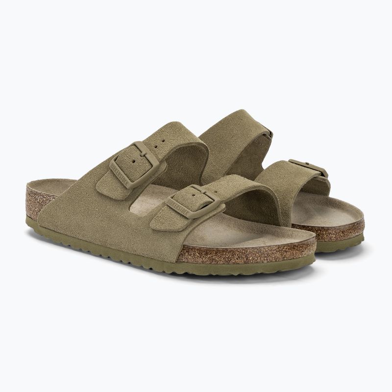 BIRKENSTOCK Arizona Suede Regular faded khaki slides 4