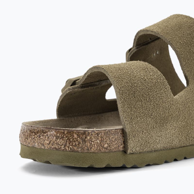 BIRKENSTOCK Arizona Suede Regular faded khaki slides 8