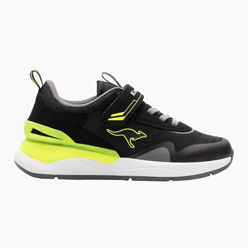 KangaROOS KD-Gym EV jet black/neon yellow children's shoes 8