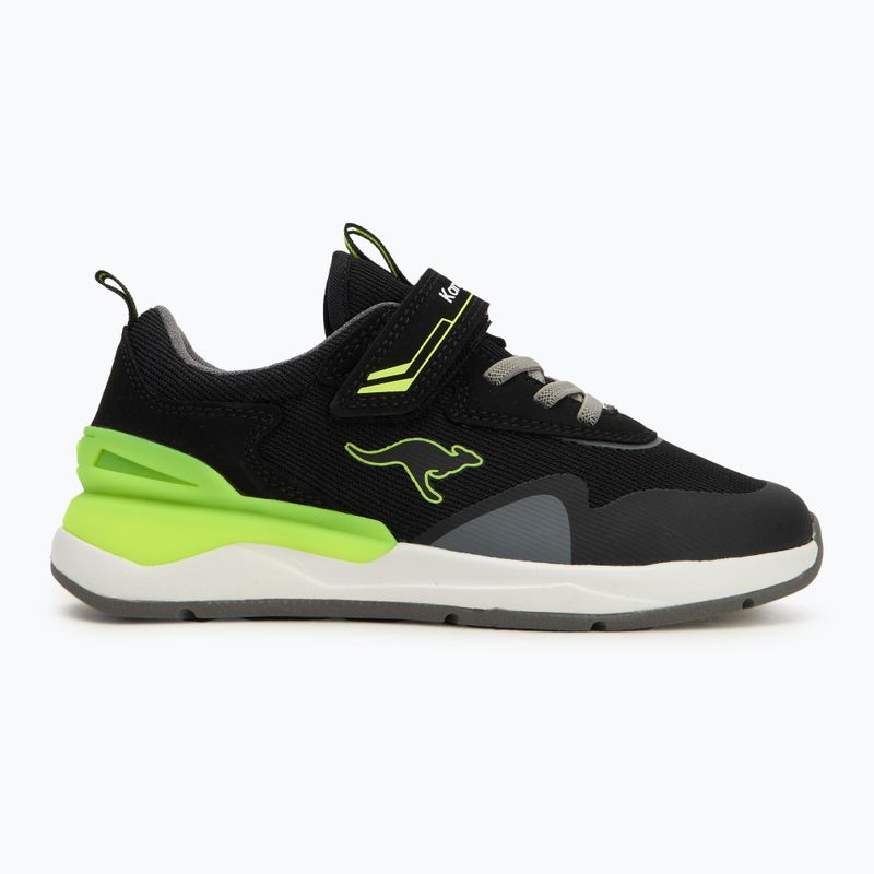 KangaROOS KD-Gym EV jet black/neon yellow children's shoes 2