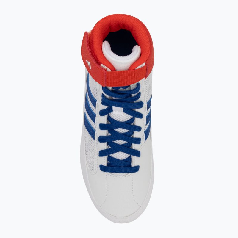adidas Havoc children's wrestling shoes white blue red 5