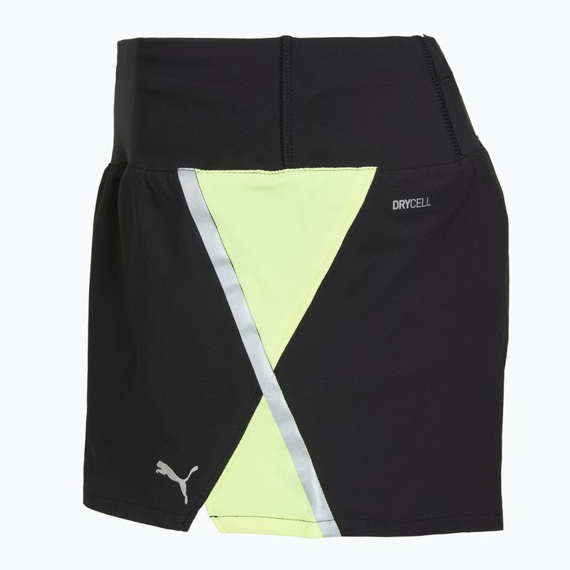 Women's running shorts Puma Run Lite Woven Ultra Shorts black/neon 3