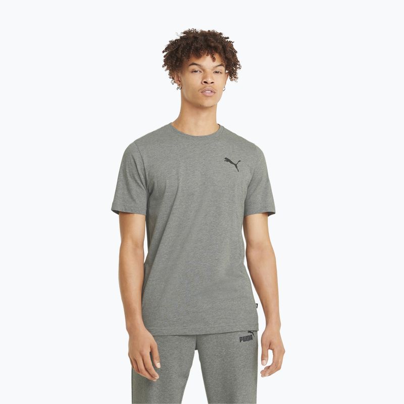 Men's PUMA Ess Small Logo Tee medium gray heather/medium gray heather/cat t-shirt