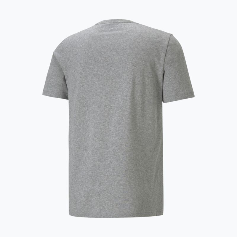 Men's PUMA Ess Small Logo Tee medium gray heather/medium gray heather/cat t-shirt 5