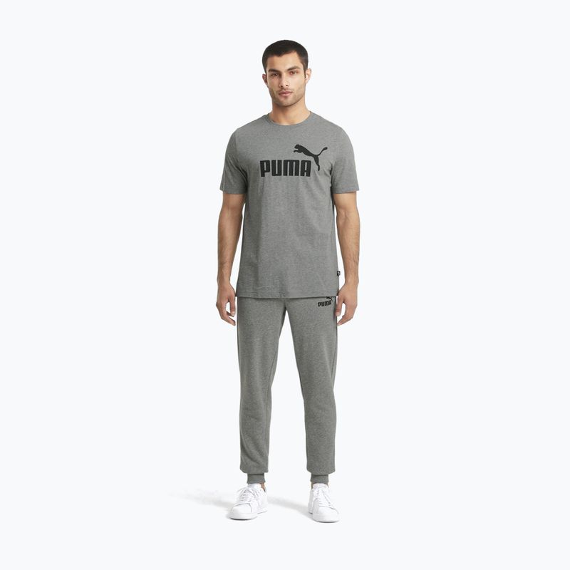 Men's PUMA Ess Logo Tee medium gray heather T-shirt 2