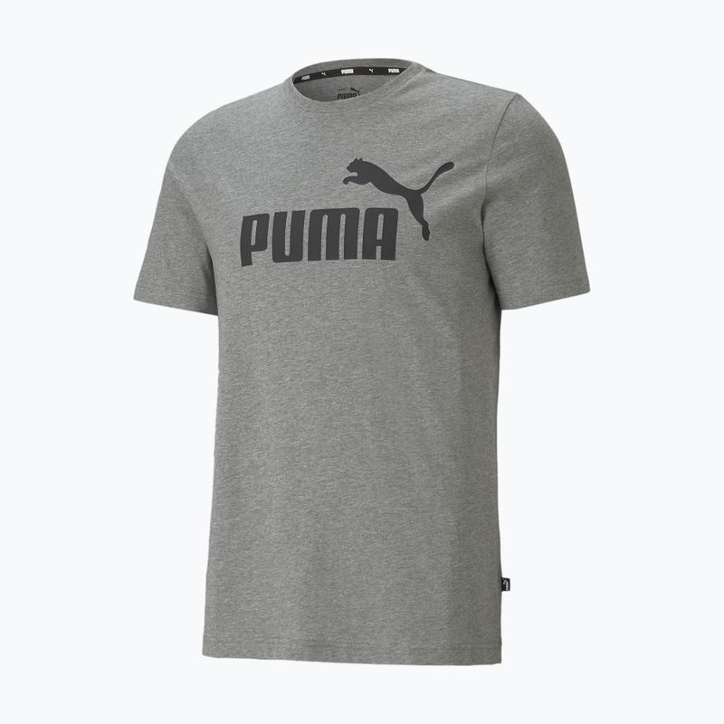 Men's PUMA Ess Logo Tee medium gray heather T-shirt 4