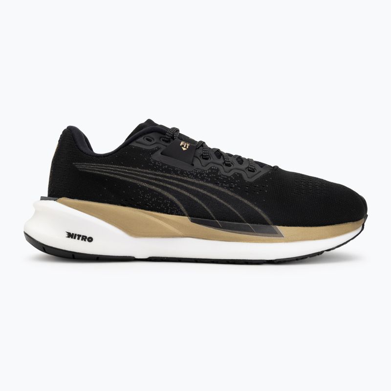 Women's running shoes Puma Eternity Nitro black/gold/white 2