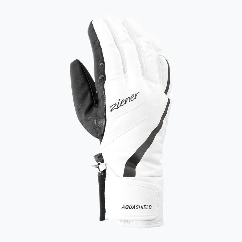 Women's Ski Gloves ZIENER Kitty Aquashield white 2