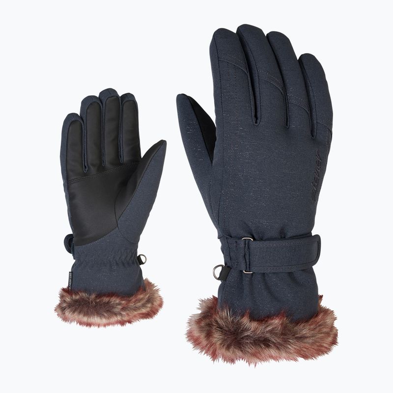 Women's ski gloves ZIENER Kim navy blue 801117.369 5