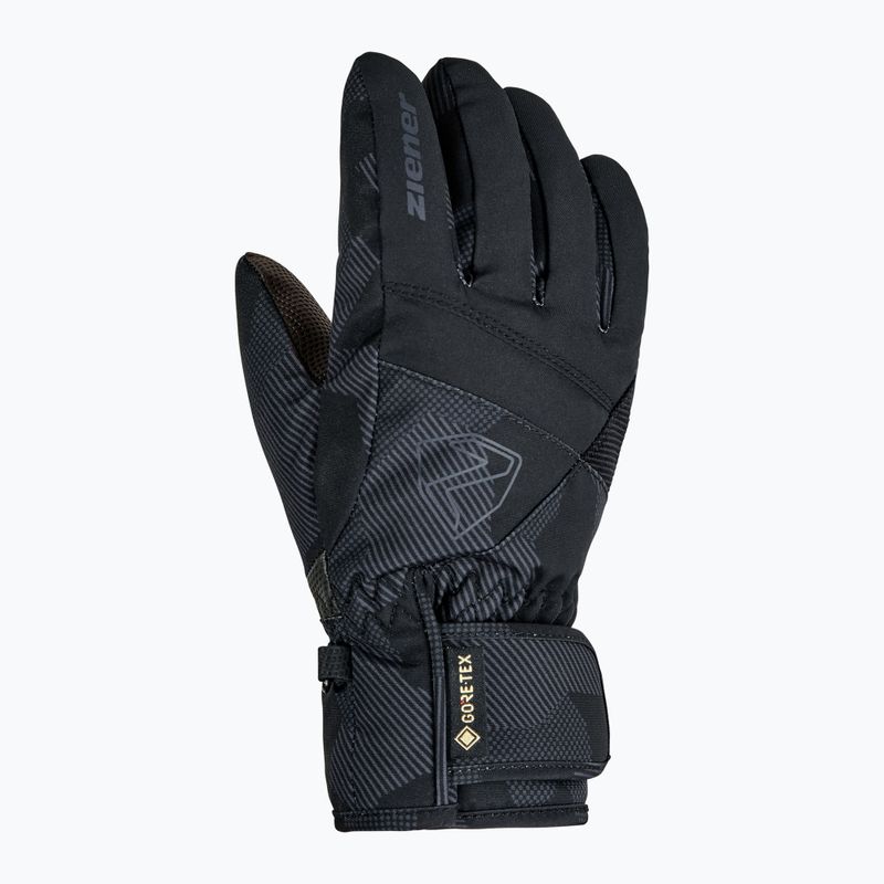 Children's ski gloves Ziener Leif-Z GTX black/gray ink camo 2