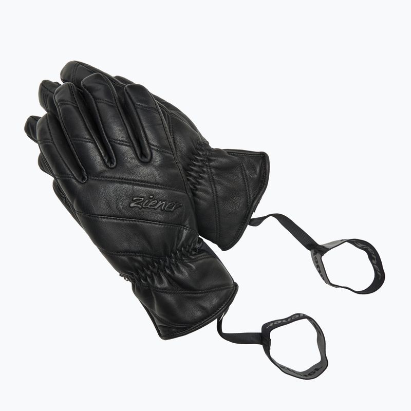 Women's Ski Gloves ZIENER Kuma Aquashield black 6
