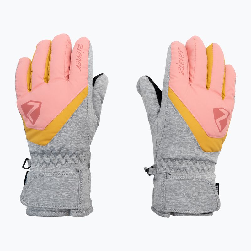 ZIENER Loriko AS children's ski glove grey-pink 801993 2