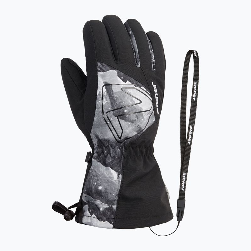 ZIENER Laval Aquashield AW black/grey mountain children's ski glove 2