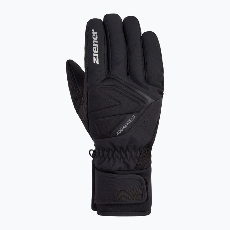 Men's ski gloves ZIENER Gatis Aquashield black 2