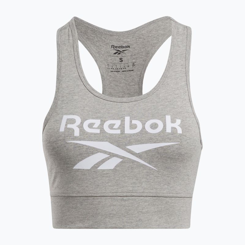 Reebok Identity Big Logo medium grey heather/white women's training bra 4